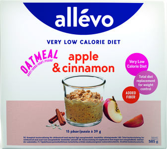 Allevo VLCD grøt  apple & cinnamon 15x39 g