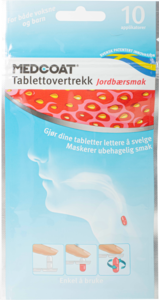 Medcoat tablettovertrekk jordbær - 10 stk
