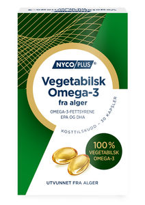 Vegetabilsk Omega-3 fra alger 30 kapsler