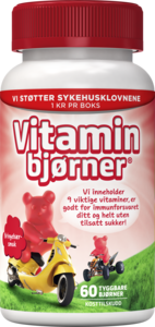 Vitaminbjørner tyggetabletter med bringebærsmak 60 stk