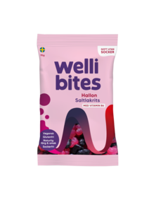 Wellibites Bringbær & Saltlakris m/B6 70 g