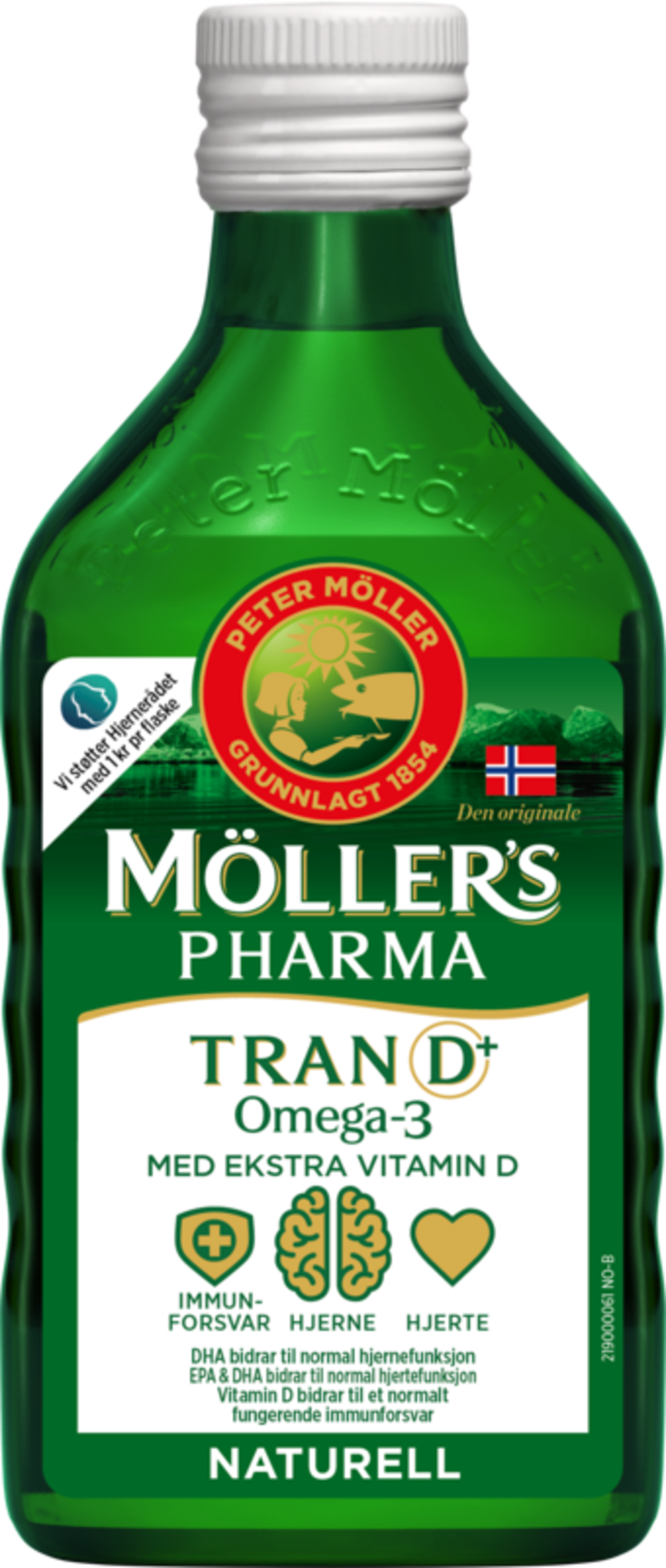 Kjøp Möller's Pharma tran med D-vitamin naturell 250 ml 250 ml på nett