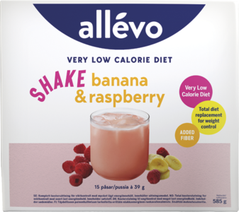 Allevo VLCD shake banana & raspberry 15 x 39 g