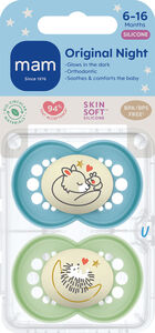 Mam Original Night silicone blue 6-16mnd 2 stk
