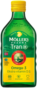 Möller's Pharma tran med sitronsmak og D-vitamin 250 ml