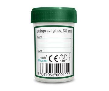 Vidi Pharma urinprøveglass med lokk 60 ml