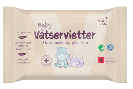 Vidi Care baby våtservietter plastfrie 60 stk