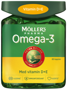 Møllers Omega-3 med vitamin D+E 80 kapsler