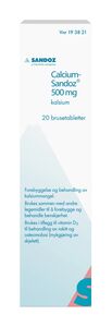 Calcium-Sandoz Brusetab 500 mg Ca