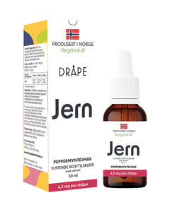 Dråpe vegansk jern med smak av peppermynte 30 ml